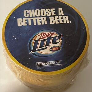 Lot Of 50 Miller Lite Beer Coasters Round 4" Diameter Double-Sided NOS 2006